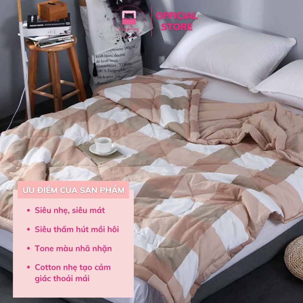 Chăn Hè Thu Vải Đũi Mát Mềm Cho Mùa Hè Trần Bông Mềm Mại, Thoáng Mát Nhập Khẩu - Size 2m x 2m3