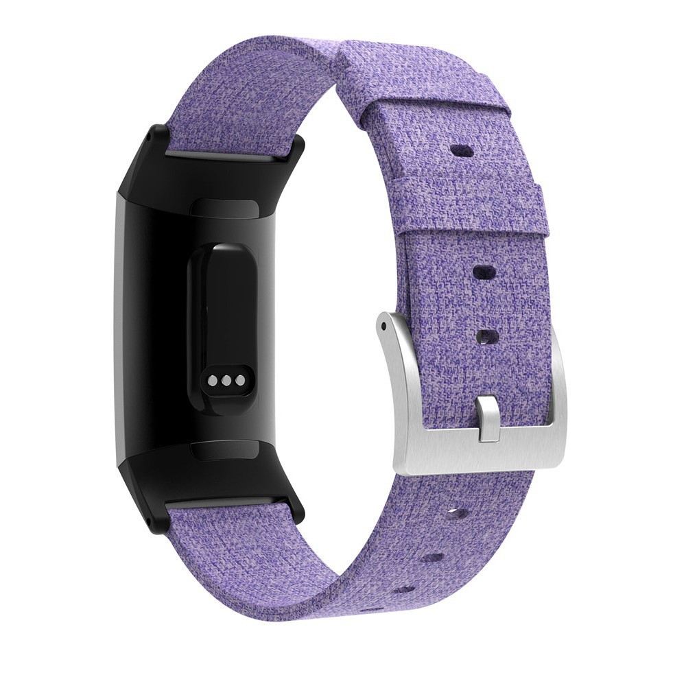 Dây đeo vải canvas sợi nylon thay thế cho vòng đeo tay thông minh Fitbit Charge 3