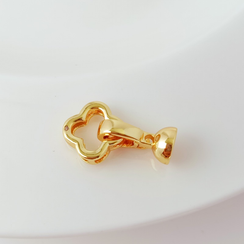 [K41B] Phụ kiện trang sức (DIY) - Chốt khóa 2 mẫu cách điệu trơn nạm đá  làm vòng cổ vòng tay