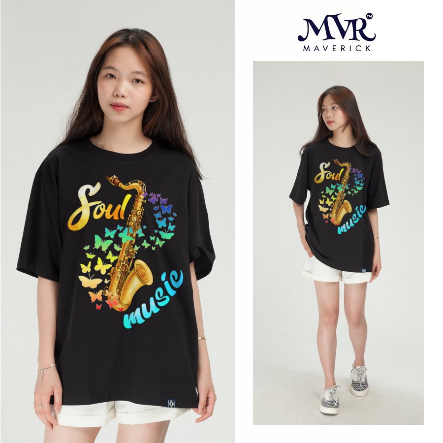 Áo thun unisex phông cotton nam nữ thiết kế nhạc soul kèn saxophone localbrand MVR KK3748