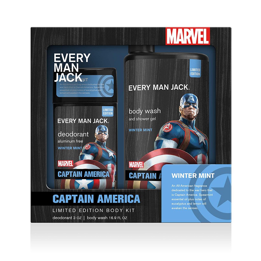 [MARVEL] Sữa Tắm Every Man Jack Marvel Captain America Limited Edition 500ML