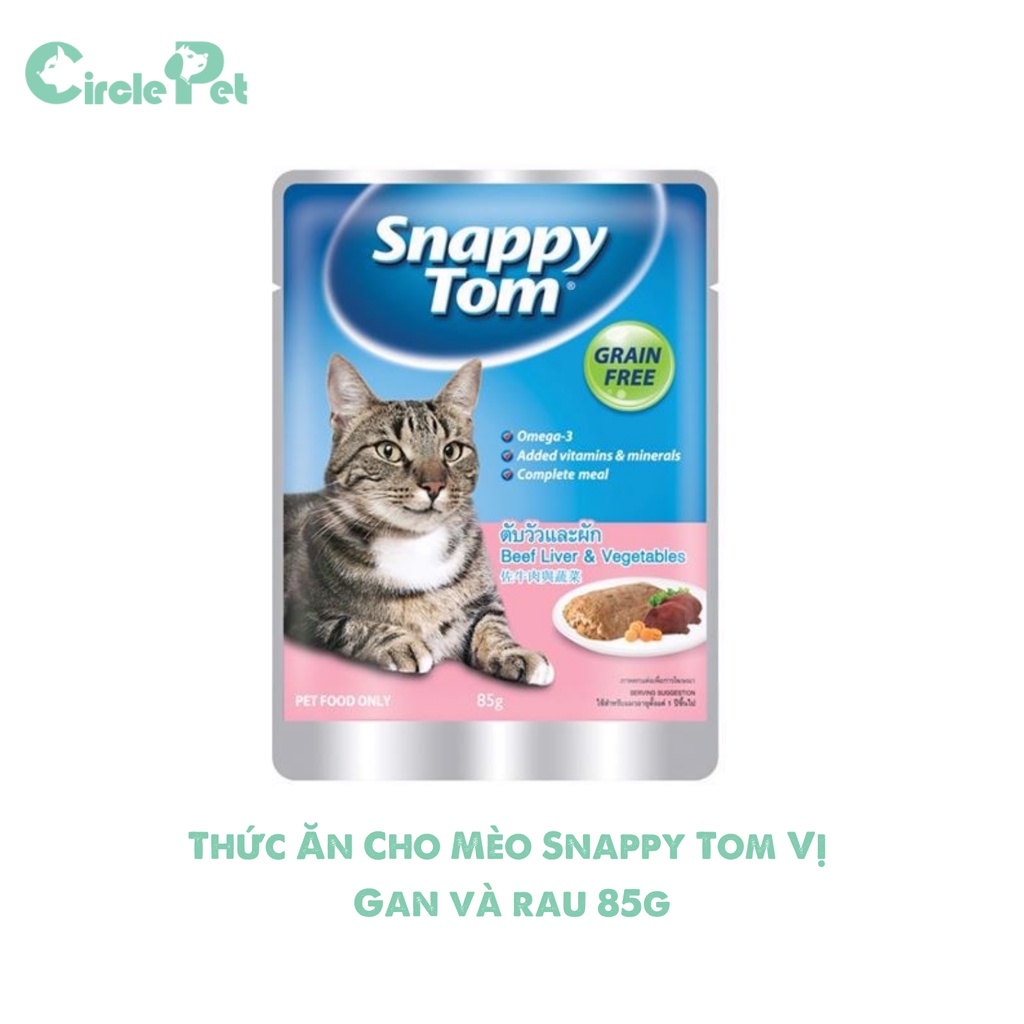 Thức Ăn Cho Mèo Snappy Tom Cung Cấp Chất Dinh Dưỡng Cho Bé Nhiều Vị 85g - Circle Pet