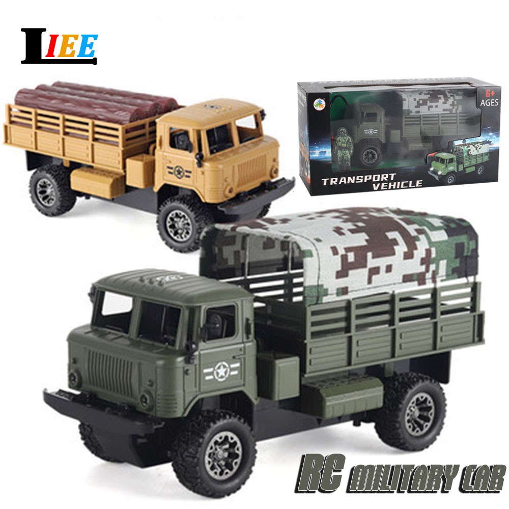 Điều khiển từ xa Xe tải tự đổ quân sự RC Xe ô tô Kereta kawalan jauh Với Đồ chơi xe nhẹ bốn chiều Xe lều có thể tháo rời