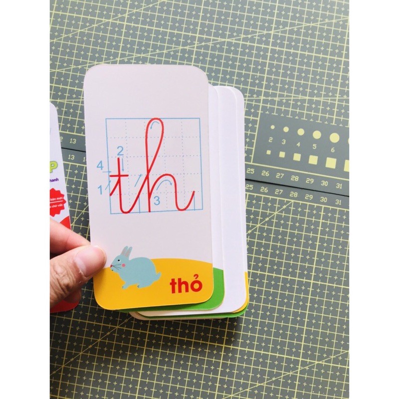 Bộ 42 thẻ flashcard học tiếng việt có chữ ghép và chữ đơn,chữ số_ thẻ học tiếng việt cho bé