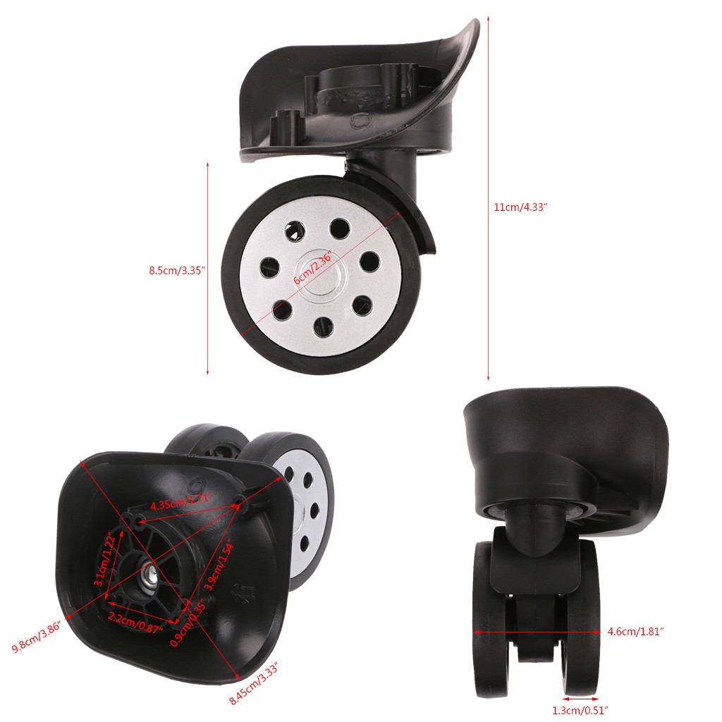 Set 4 bánh xe xoay 360 độ phụ kiện thay sửa chữa cho va li hành lý
