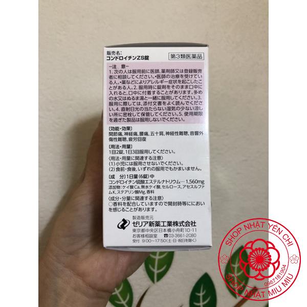 Viên uống hỗ trợ xương khớp nhện Zs Chondroitin Nhật Bản 180 Viên