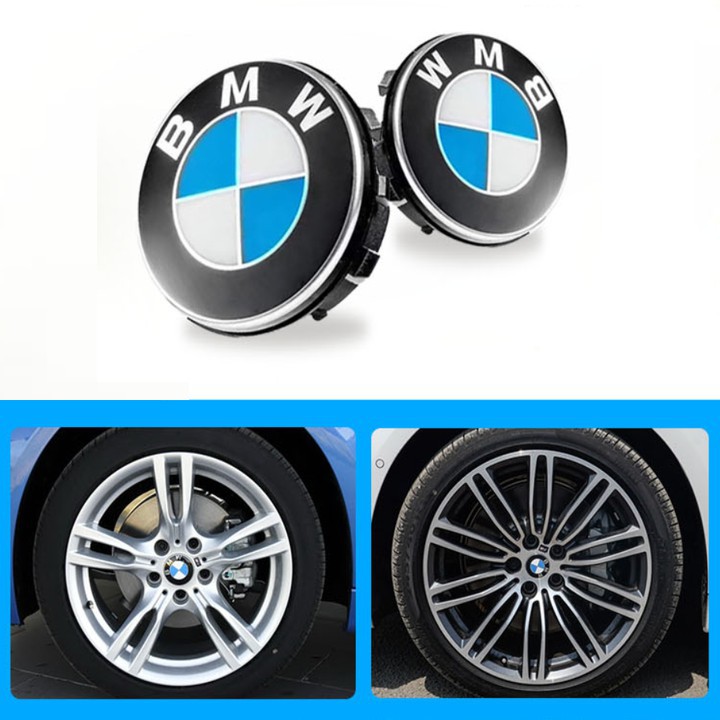 Logo chụp mâm, ốp lazang bánh xe ô tô BMW, đường kính 68mm - Mã sản phẩm BMW68