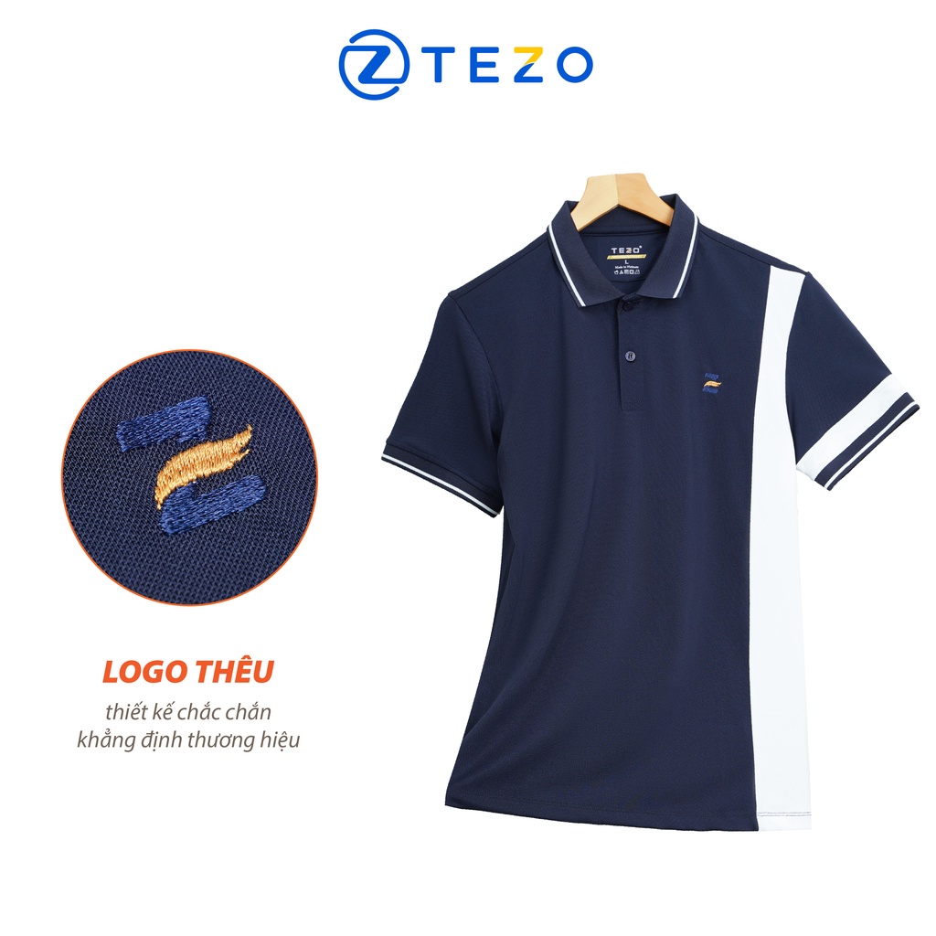 Áo polo nam thiết kế phối sườn Tezo phông có cổ năng động dễ mặc 22APCT021