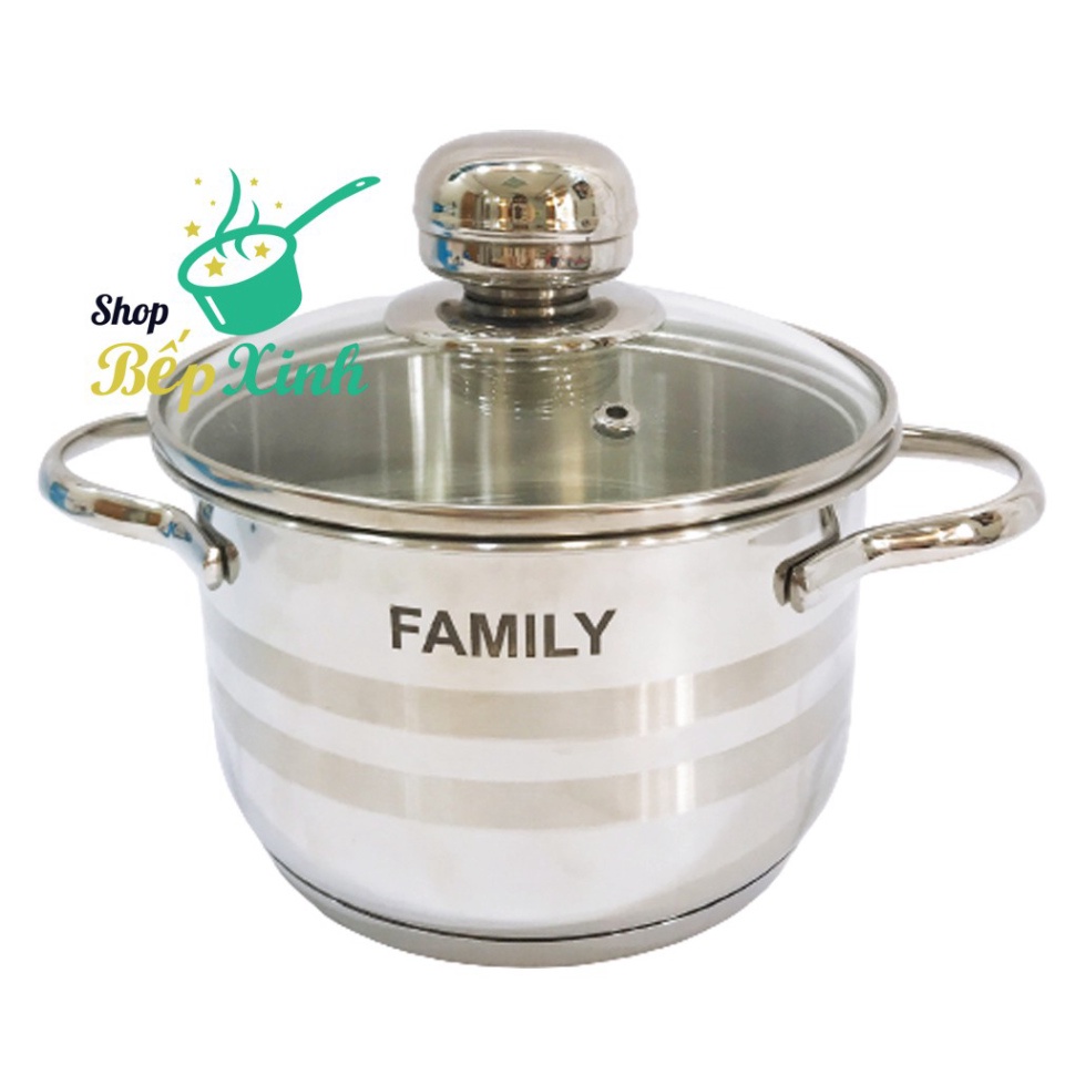 Nồi inox 304 Fivestar Family Ship 3 đáy siêu dày nắp kính 16cm / 18cm ( Hàng xuất khẩu )