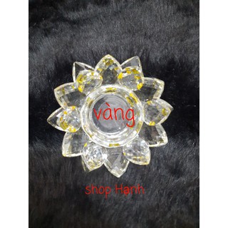 Đế hoa sen thủy tinh đựng đèn tealight