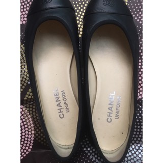 giầy uniform c h a n e l size 36c auth da bê