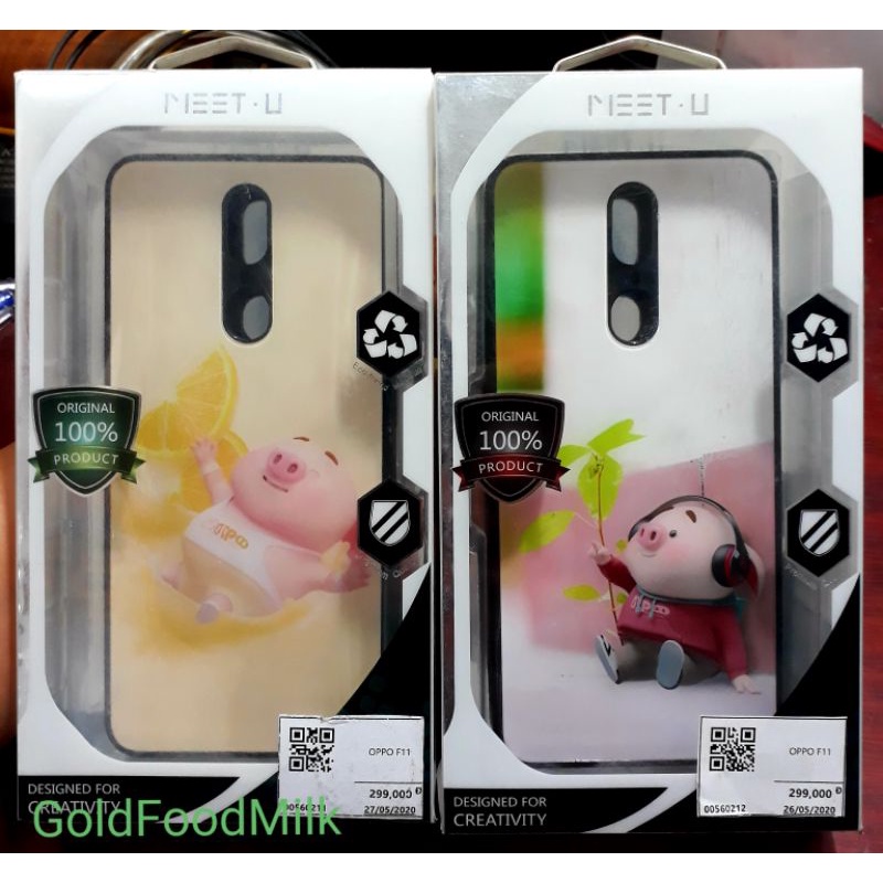 Ốp lưng điện thoại Oppo F11 Tráng gương viền dẻo Print Tempered Glass Case Meetu