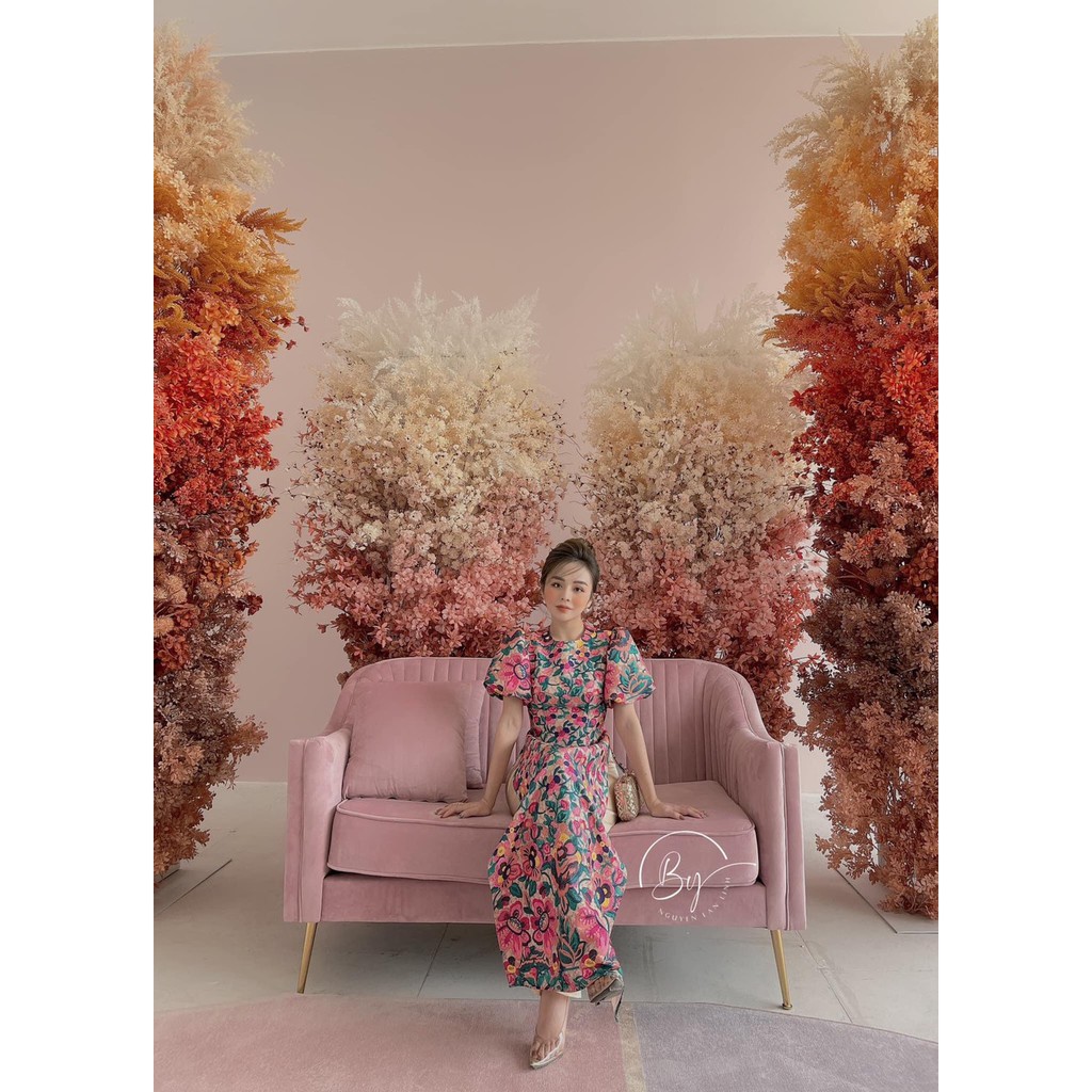 ÁO DÀI GẤM HOA TAY BỒNG | BigBuy360 - bigbuy360.vn