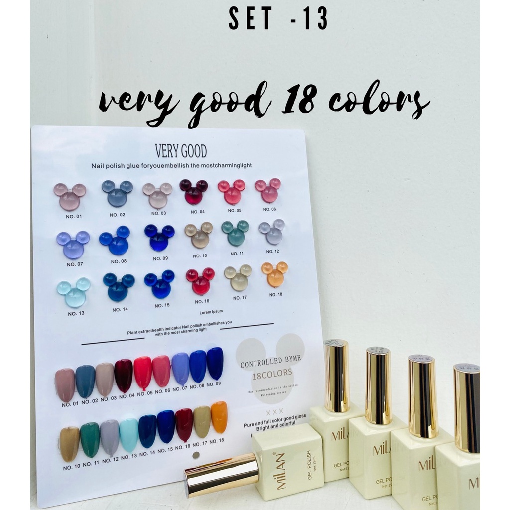 SET SƠN MILAN 18 MÀU KÈM BẢNG MÀU