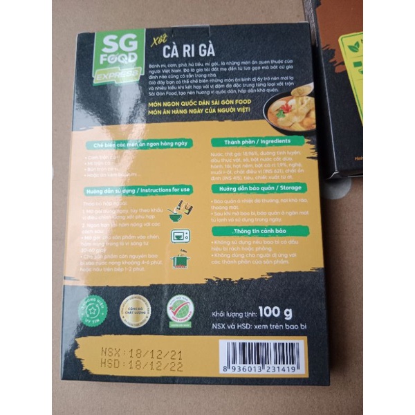 Xốt cà ri gà 100g SG food