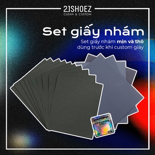 Set 2 Loại Giấy Nhám Thô, Giấy Nhám Mịn Hỗ Trợ Custom Giày