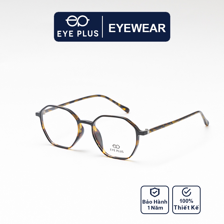 Gọng kính cận nam nữ thời trang Eye Plus đa giác thời trang E450-00216