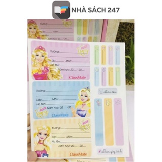 Nhãn vở Princess Classmate-NT226 Thiết kế đơn giản, đẹp mắt dùng làm nhãn tên và nhãn dán gáy sách