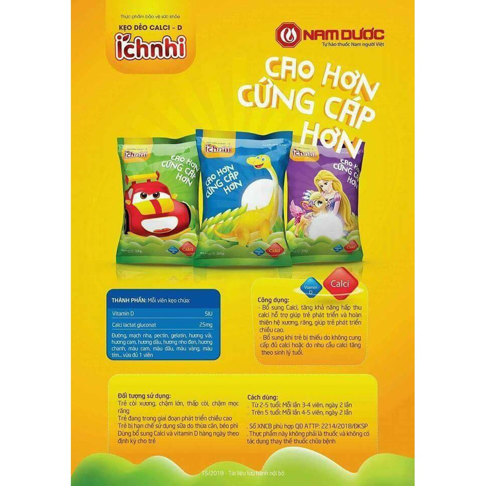 ✅ [CHÍNH HÃNG] Kẹo Dẻo Tăng Đề Kháng Và Chiều Cao Ích Nhi (24g)