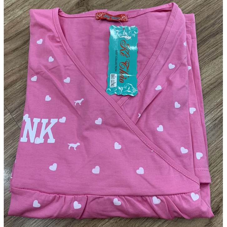 [40-65KG] Đồ bộ bầu cotton lửng mặc nhà và cho bé ty vải thun cotton lạnh thoáng mát dễ chịu co dãn nhiều không xù