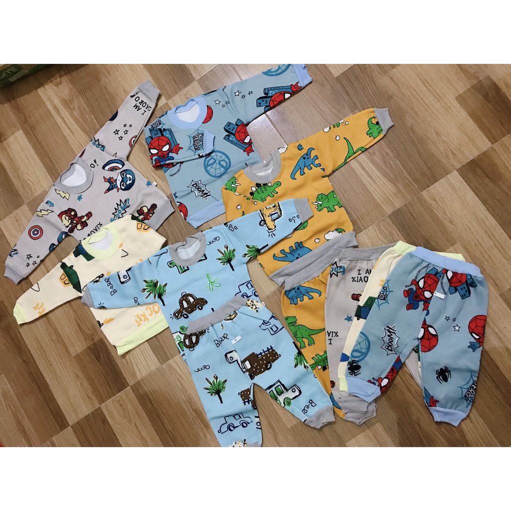 Đồ bộ bé trai bé gái mặc nhà hàng nỉ bông ấm áp size 3-15kg