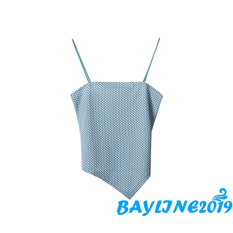 Áo Dây Nữ Ca Rô Cộc Tay Cổ Tròn Thời Trang Hàn | BigBuy360 - bigbuy360.vn