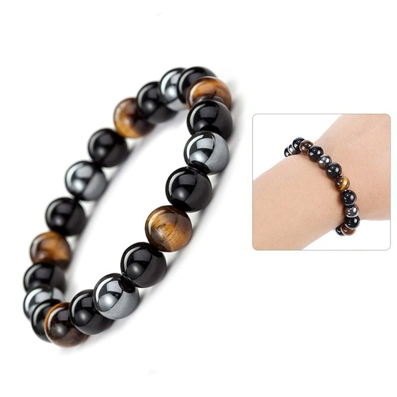 Vòng Tay Chuỗi Hạt Đá Obsidian Tự Nhiên Giúp Giảm Cân Cho Nam Và Nữ