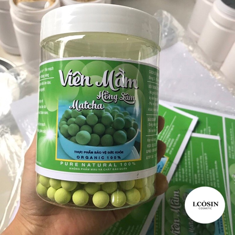 500gr viên mầm đậu nành hồng sâm matcha tăng vòng 1, đẹp da, tăng sinh lý nữ có giấy chứng nhận ATTP LS937 | BigBuy360 - bigbuy360.vn