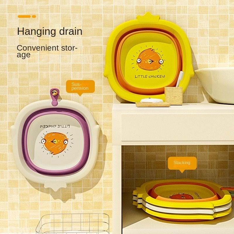 Chậu Rửa Mặt Hình Vuông Gấp Gọn Tiện Dụng MY0122 Cho Bé