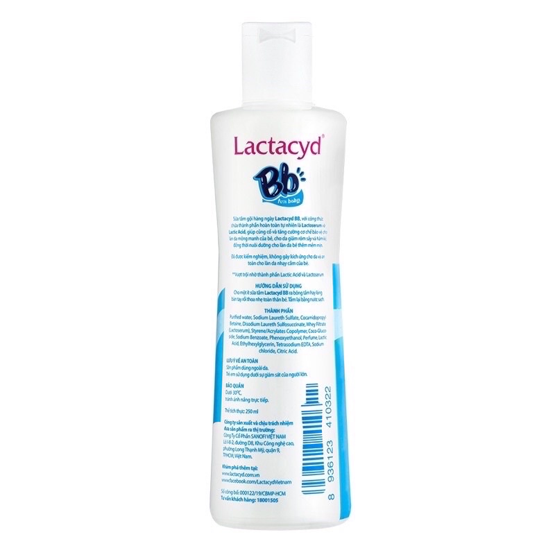 Sữa tắm gội Lactacyd BB