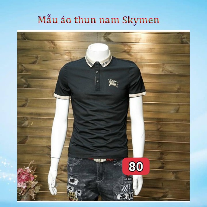 Áo thun nam có cổ tay ngắn mặc hè chất vải THUN COTTON 100%_ Skymen80