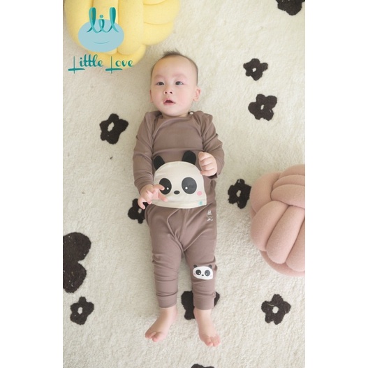 [Litlove]Bộ dài tay cài vai cho bé.