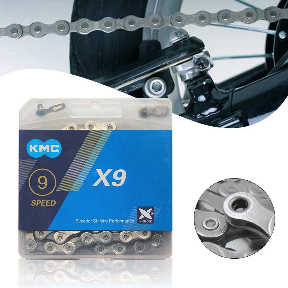 Hộp dây sên Kmc X9 X9El có 9 tốc Độ 116 mắt xích cho xe đạp Shimano Mtb