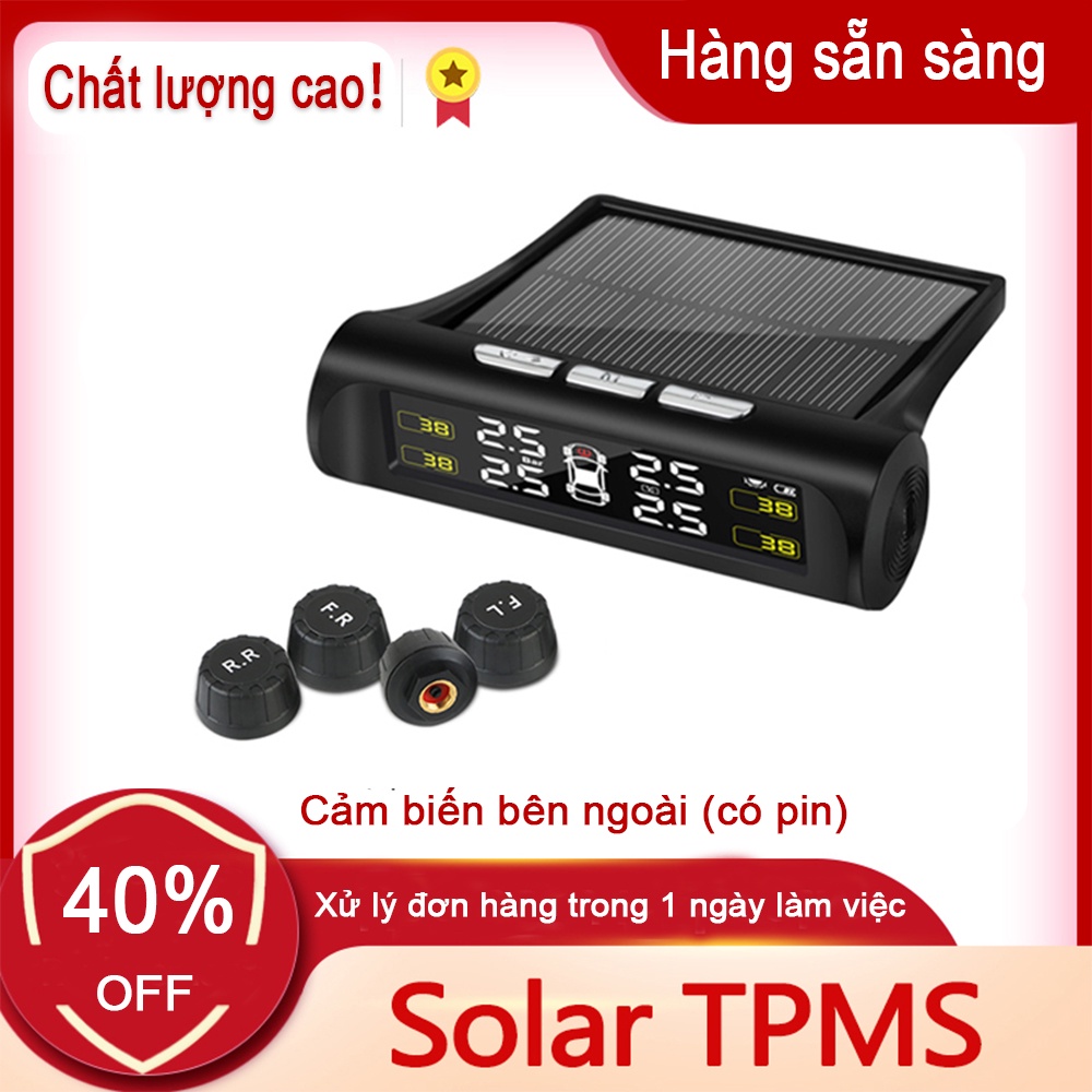 Hệ Thống Báo Động Áp Suất Lốp Xe Hơi TPMS Với Màn Hình LCD Kỹ Thuật Số