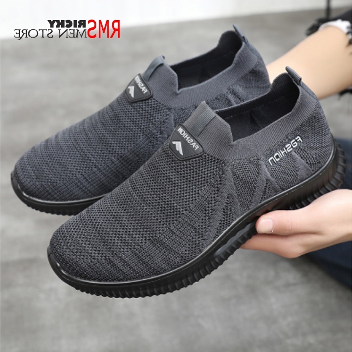 Giày lười vải nam cổ chun co giãn kiểu dáng thể thao - Giày lười nam trung niên