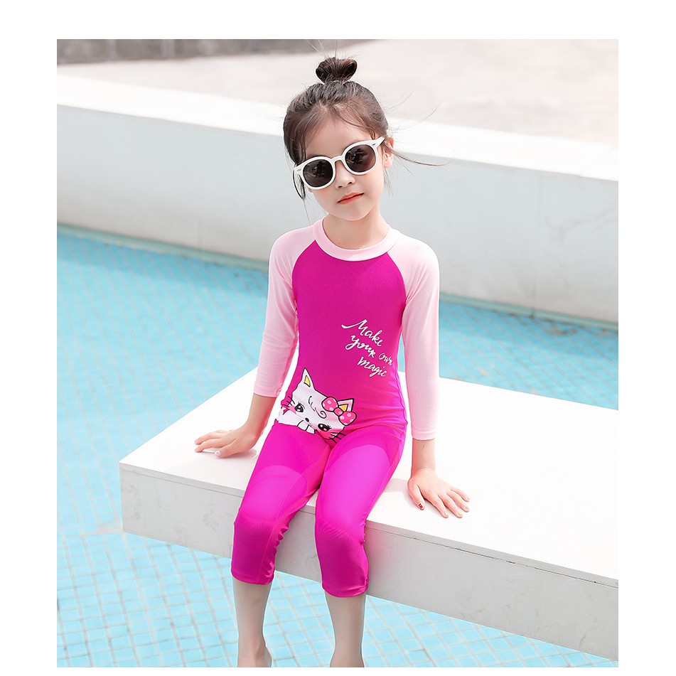 Đồ Bơi Bé Trai Bé Gái Size Đại Liền Thân, Bộ Bơi Cho Bé Từ 10 tuổi - 12 tuổi Baybyshark1 - D23_QUẦN DÀI