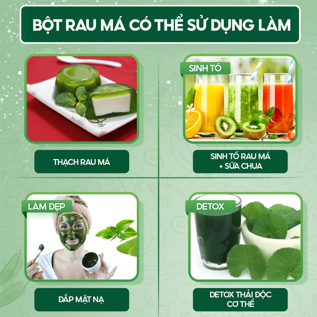 Bột Rau Má Nguyên Chất CAMIFARM Cải Thiện Sức Khỏe, Tăng Cường Trí Nhớ Túi 80G