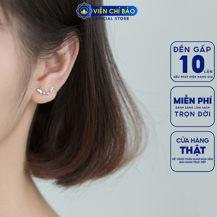 Bông tai bạc nữ hồ điệp chất liệu bạc S925 thời trang phụ kiện trang sức nữ trẻ trung Viễn Chí Bảo B400753
