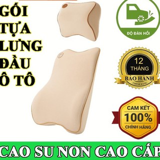 Gối tựa đầu và lưng cao su non ngồi ghế ô tô