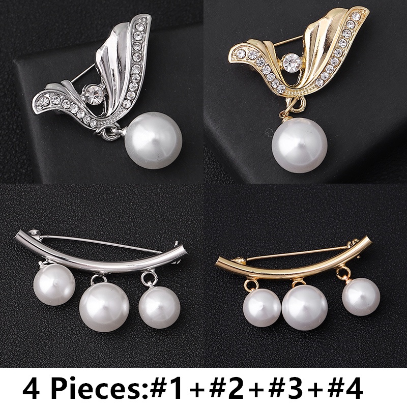 4 Trâm Cài Áo Đính Ngọc Trai Chống Chói