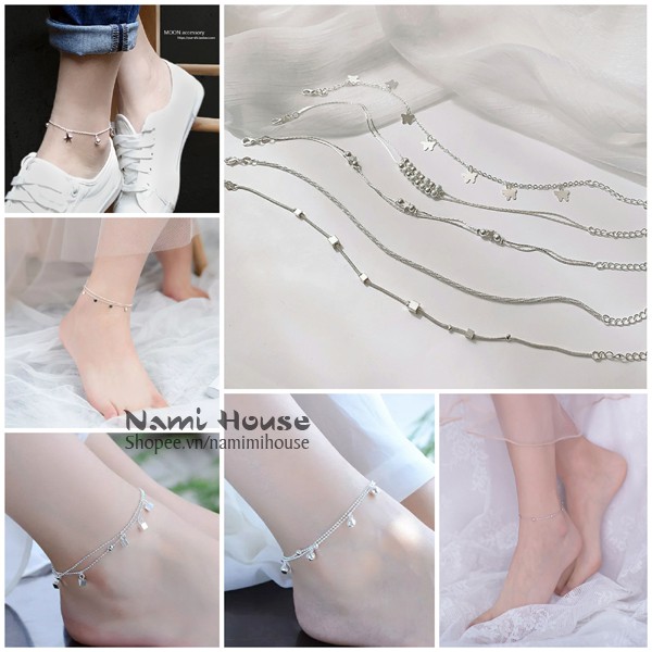 Lắc chân nữ nhiều mẫu đơn giản dễ thương phụ kiện trang sức thời trang hàn nhật  namimi