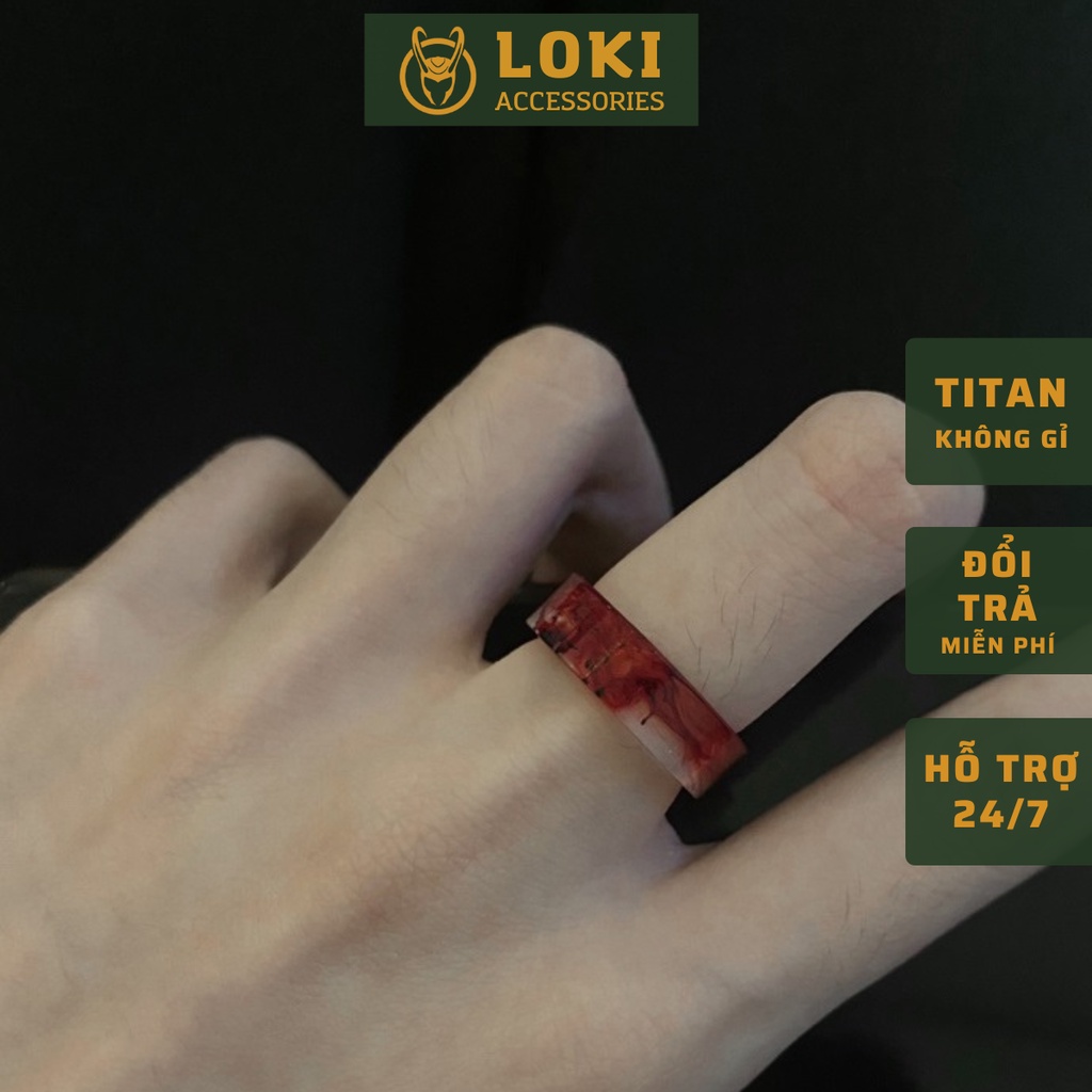 Nhẫn Nam Thời Trang Loki Accessories Màu Bạc Cá Tính Hàn Quốc - Nhẫn Nam Đẹp Chất Liệu mica - Nhẫn Blud Ring