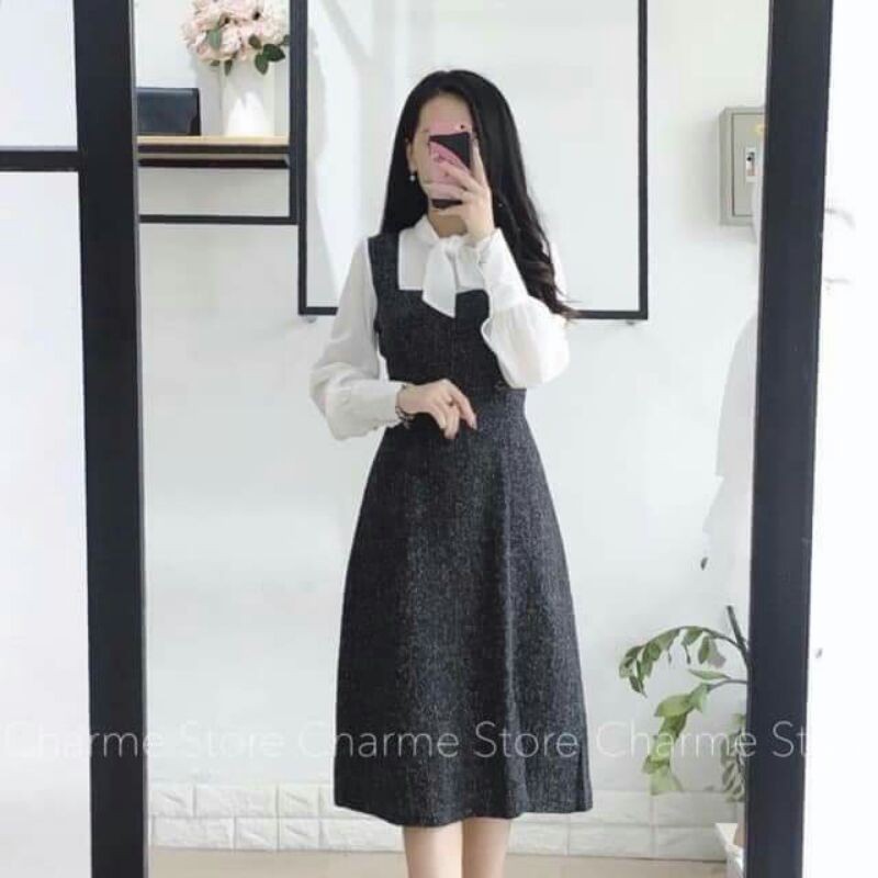 Váy đầm dạ phối sơ mi size M và L