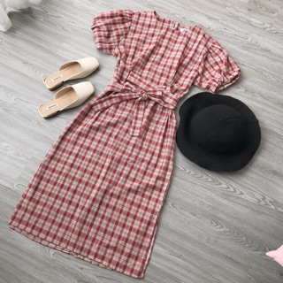 Váy midi kẻ