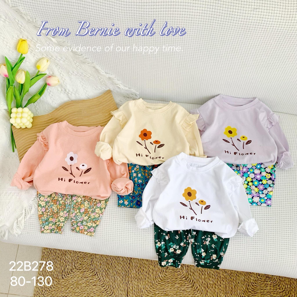 🌈🌈🌈 SET BỘ ÁO BÈO VAI QUẦN HOA NHÍ BÉ GÁI