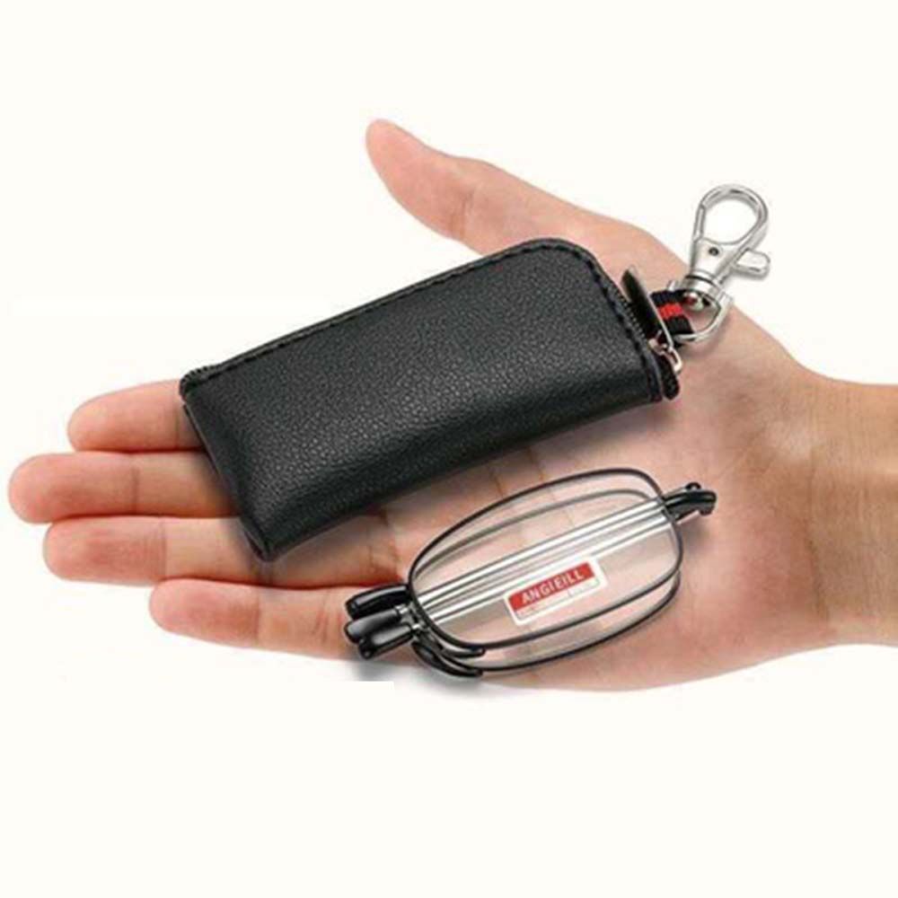 Mắt kính đọc sách có thể gấp gọn chống ánh sáng xanh +1.0~+4.0 bằng nhựa resin có móc khóa cho nam và nữ