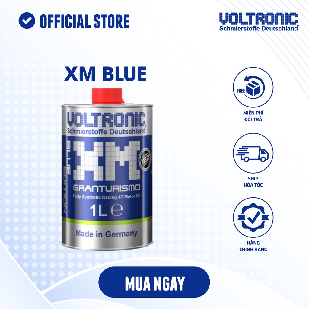 (Xm new series) Nhớt tổng hợp biến thiên cao cấp cho xe số và côn tay VOLTRONIC granturismo xm blue nhập khẩu đức