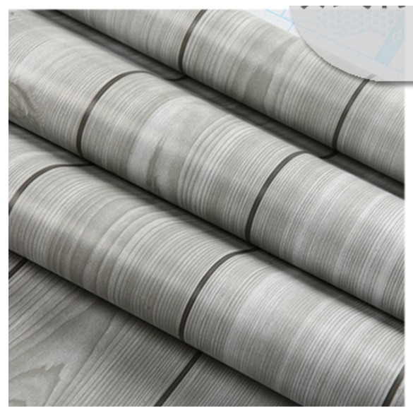 Giấy dán tường giả ván xám sọc (khổ rộng 0.45m)