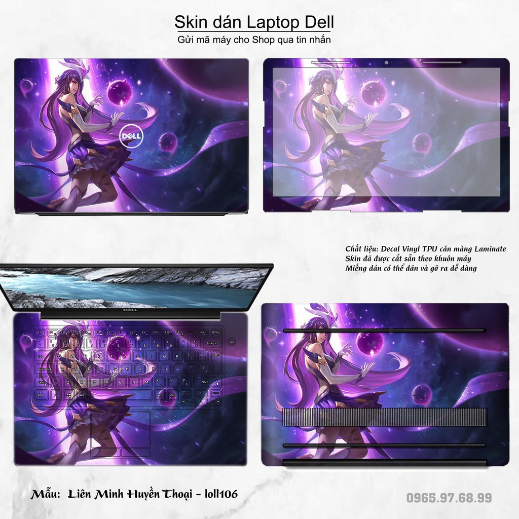 Skin dán Laptop Dell in hình Liên Minh Huyền Thoại nhiều mẫu 15 (inbox mã máy cho Shop)