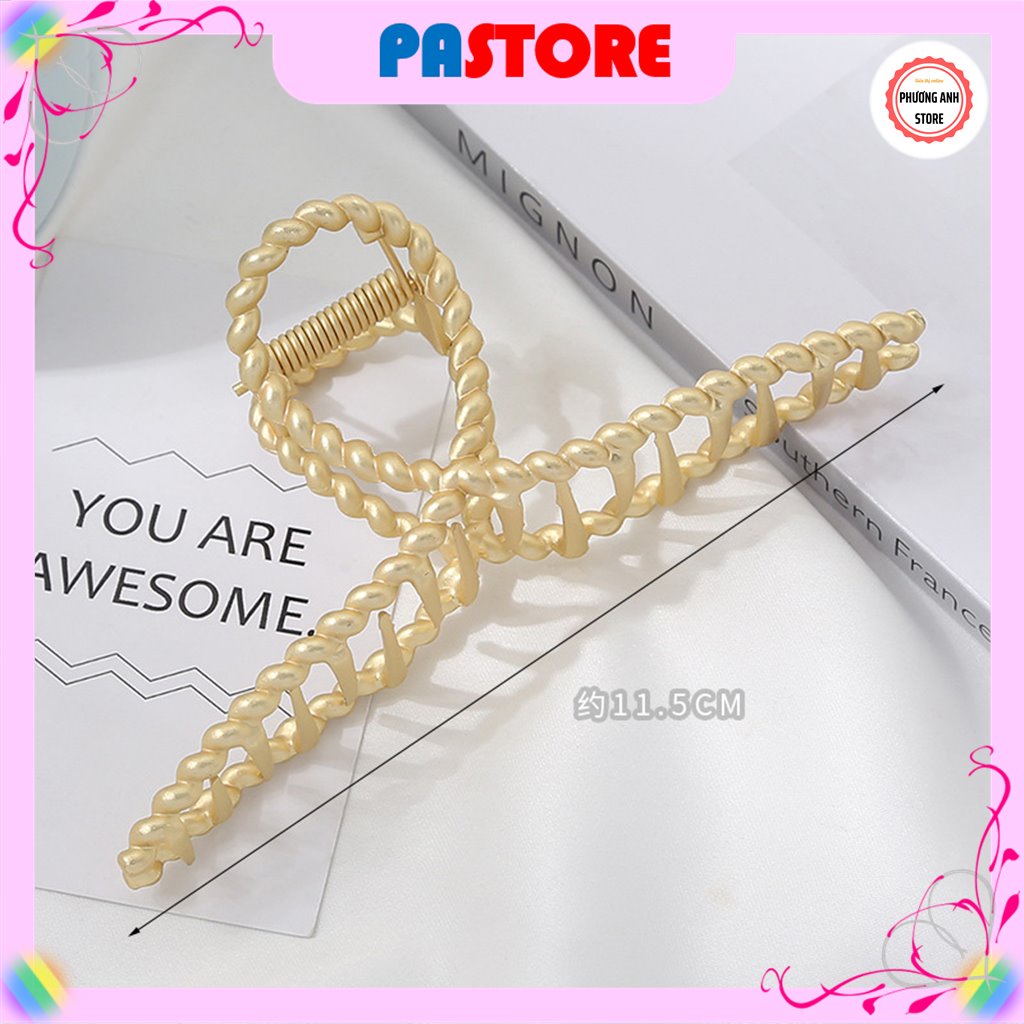 Kẹp tóc càng cua kim loại size to phong cách Hàn Quốc PASTORE  siêu sang chảnh, dễ thương cho phái nữ.